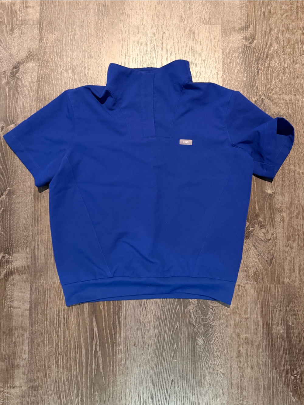 Figs Women's Montex Relaxed Mock Neck Scrub Top "Deep Royal Blue" NWOT
